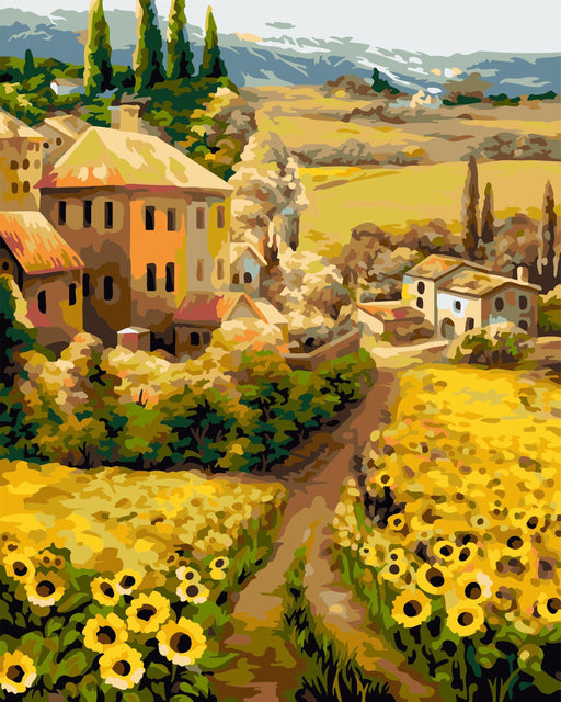 Painting by Numbers kit Crafting Spark Midday in Tuscany A144 19.69 x 15.75 in - Wizardi