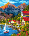 Painting by Numbers kit Crafting Spark Mountain Coast A084 19.69 x 15.75 in - Wizardi