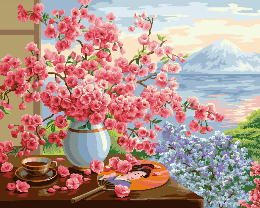 Painting by Numbers kit Crafting Spark Sakura Bouquet B072 19.69 x 15.75 in - Wizardi