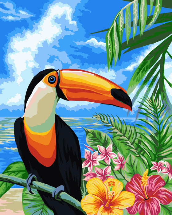 Painting by Numbers kit Crafting Spark Toucan H080 19.69 x 15.75 in - Wizardi