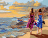 Painting by Numbers kit Crafting Spark Walk near the Sea J017 19.69 x 15.75 in - Wizardi