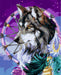 Painting by Numbers kit Crafting Spark Wolf Dreamcatcher R028 19.69 x 15.75 in - Wizardi