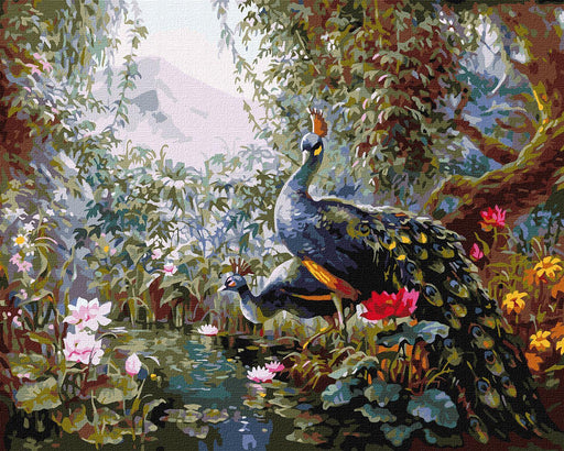 Painting by Numbers kit Fairytale peacocks KHO4375 - Wizardi