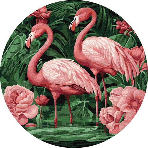 Painting by Numbers kit Flamingos in flowers KHO-R1005 - Wizardi