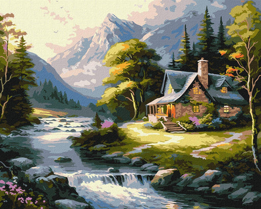 Painting by Numbers kit House in the mountains KHO6329 - Wizardi