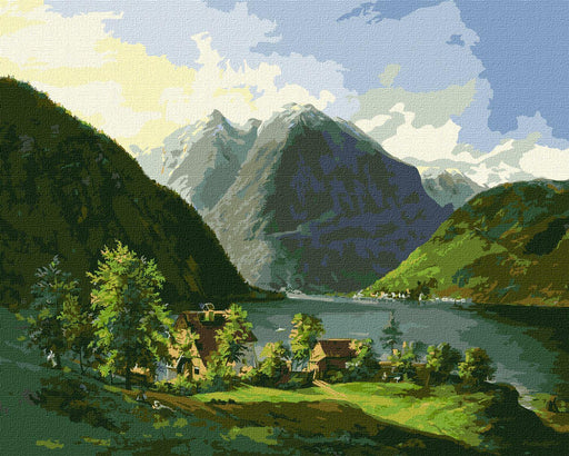 Painting by Numbers kit Lake landscape KHO2884 - Wizardi