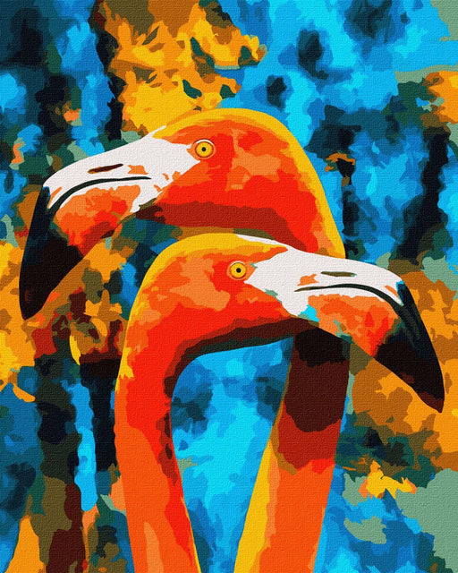 Painting by Numbers kit Orange flamingos KHO4261 - Wizardi
