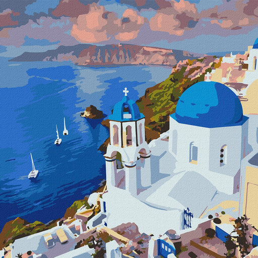 Painting by Numbers kit Picturesque Santorini KHO2754 - Wizardi