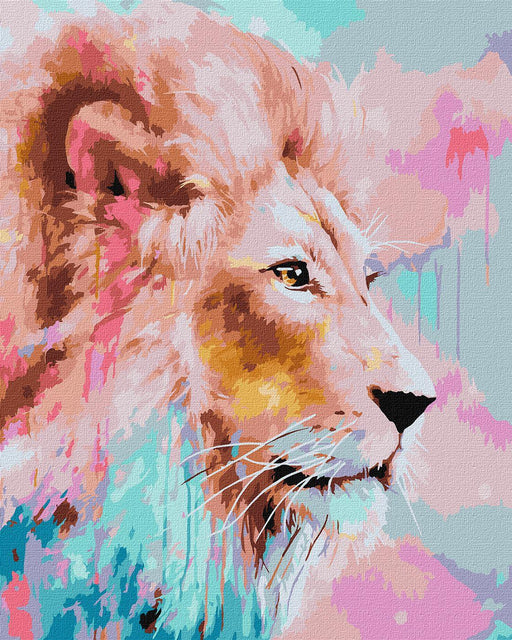 Painting by Numbers kit Pink Lion KHO4399 - Wizardi