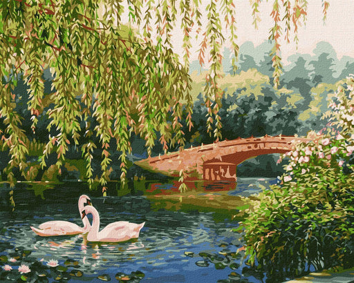 Painting by Numbers kit Swans on the lake KHO4359 - Wizardi