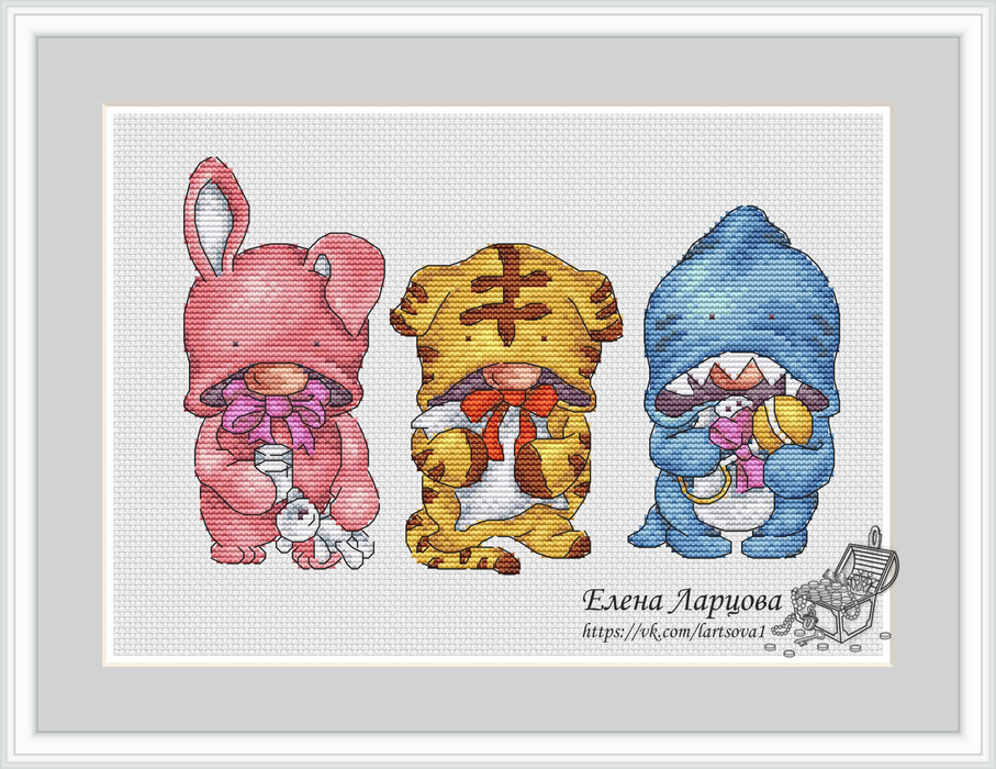 Pajamas Dwarfs - PDF Cross Stitch Pattern - Wizardi