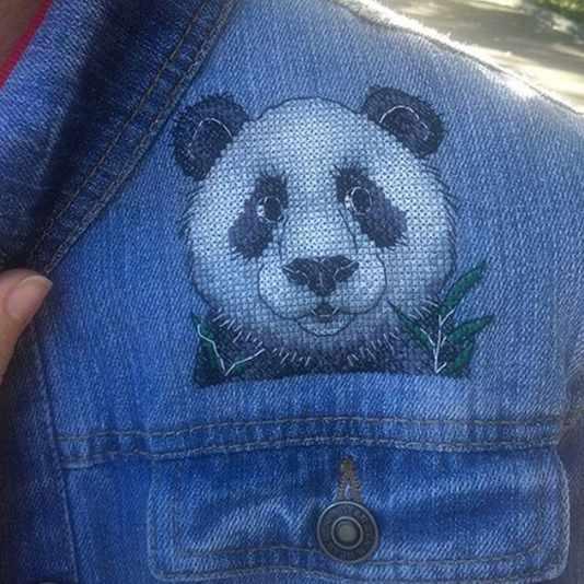 Panda Cross Stitch on Clothes kit B-241 / SV-241 - Wizardi