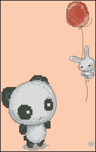 Panda - PDF Free Cross Stitch Pattern - Wizardi