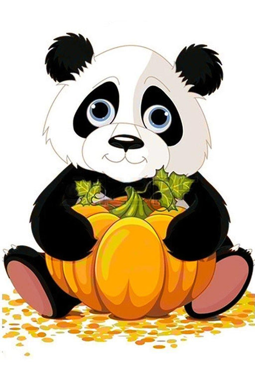 Panda with Pumpkin WD318 7.9 x 11.8 inches Wizardi Diamond Painting Kit - Wizardi