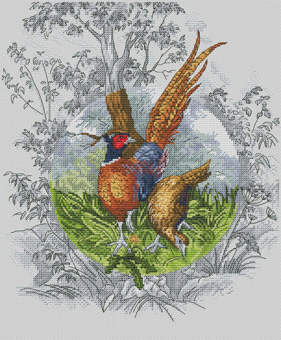 Pheasants - PDF Cross Stitch Pattern - Wizardi