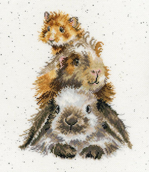 Piggy In The Middle XHD65 Counted Cross Stitch Kit - Wizardi