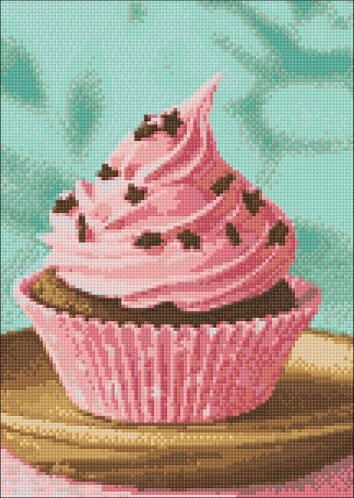 Crafting Spark (Wizardi) Pink Cupcake WD042 10.6 x 14.9 Inches Wizardi Diamond Painting Kit
