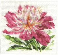 Pink Peony 0-119 Counted Cross-Stitch Kit - Wizardi