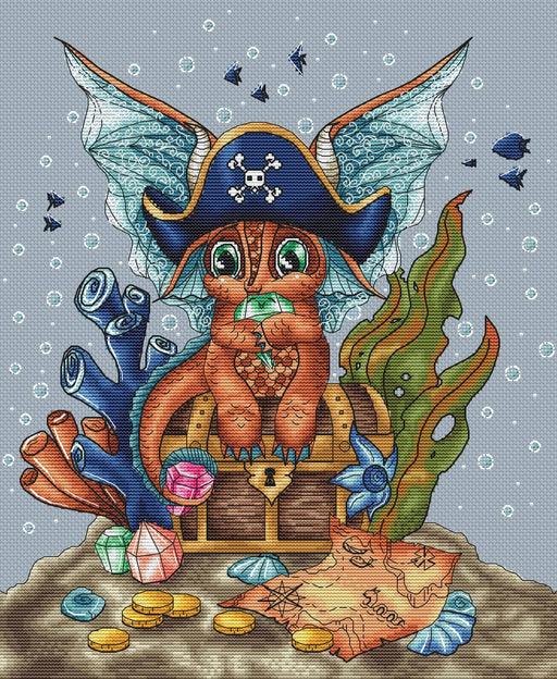 Pirate Dragon - PDF Cross Stitch Pattern - Wizardi
