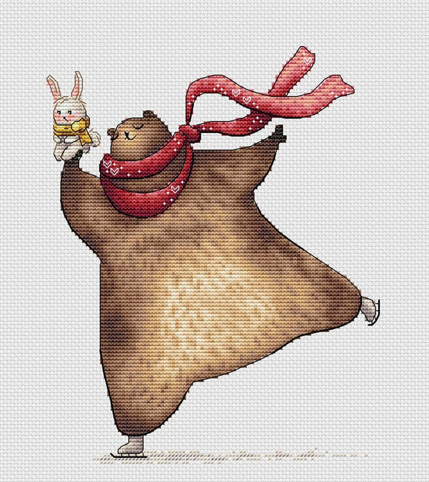 Pirouette Bear - PDF Cross Stitch Pattern - Wizardi