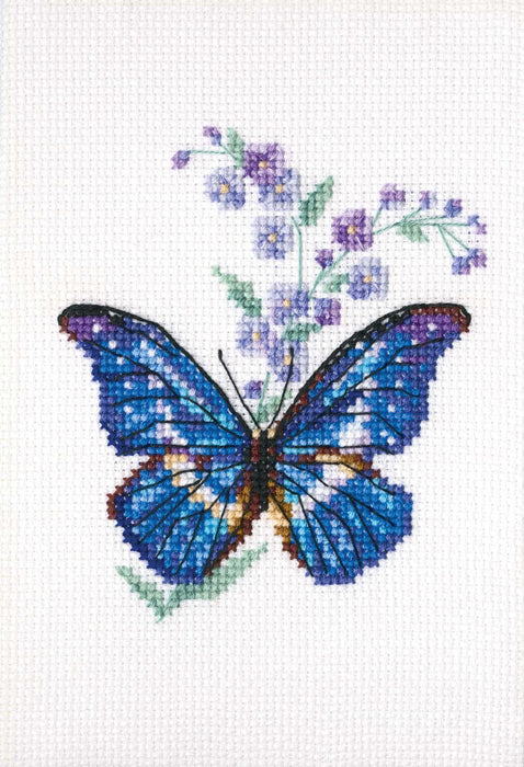 Polemonium and butterfly EH364 Counted Cross Stitch Kit - Wizardi