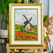Poppies with Windmill. Netherlands - PDF Cross Stitch Pattern - Wizardi
