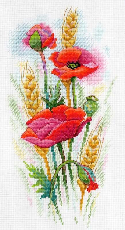 CaptainCrafts Hots Cross Stitch Kits Patterns Embroidery Kit - Cat and Poppy (Stamped)