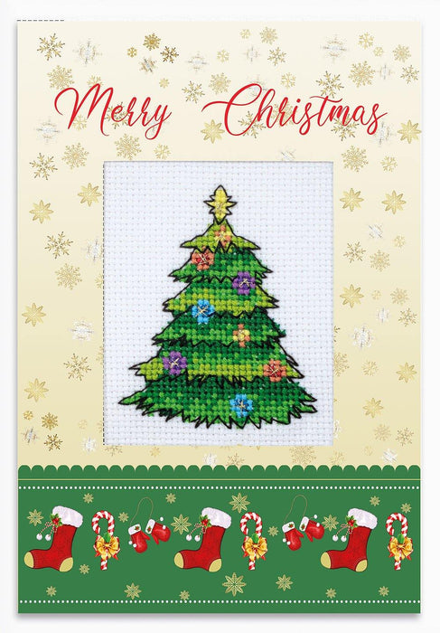 Post Card SP-107L Christmas Card Counted Cross-Stitch Kit - Wizardi