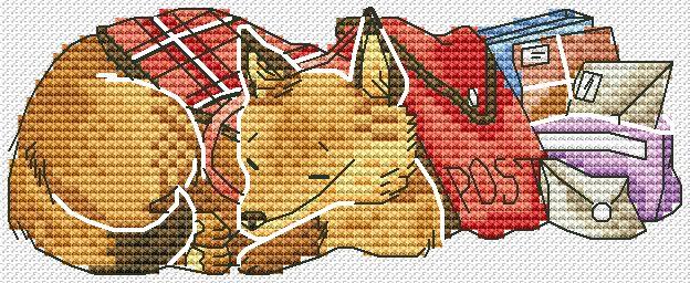 Post Puppy - PDF Cross Stitch Pattern - Wizardi