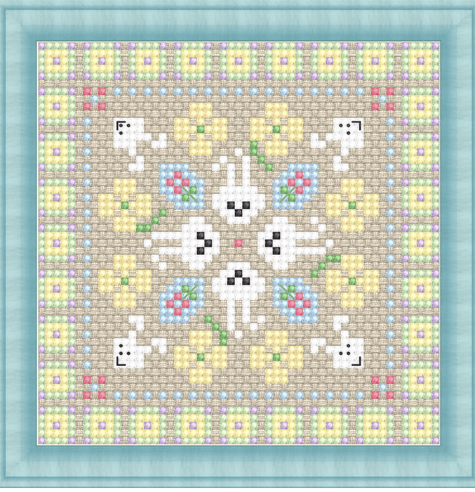 Primitive Easter Design Counted Cross Stitch Pattern - Free for Subscribers - Wizardi