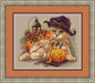 Pumpkin Keeper. Kitten - PDF Cross Stitch Pattern - Wizardi