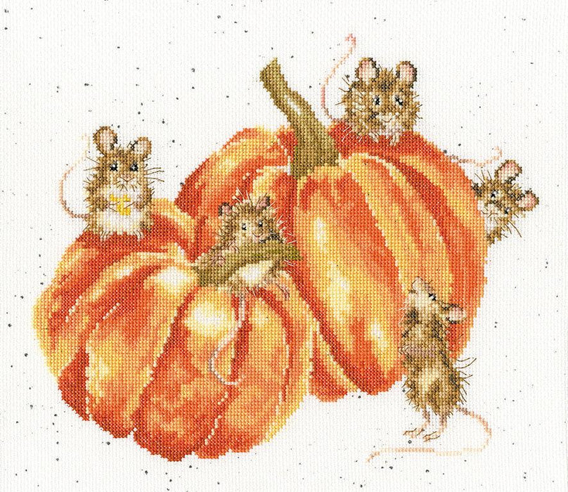 Pumpkin, Spice And All Things Mice XHD68 Counted Cross Stitch Kit - Wizardi