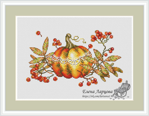Pumpkin with Laces - PDF Cross Stitch Pattern - Wizardi