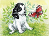 Puppy and Butterfly CS2675 15.8 x 11.8 inches Crafting Spark Diamond Painting Kit - Wizardi