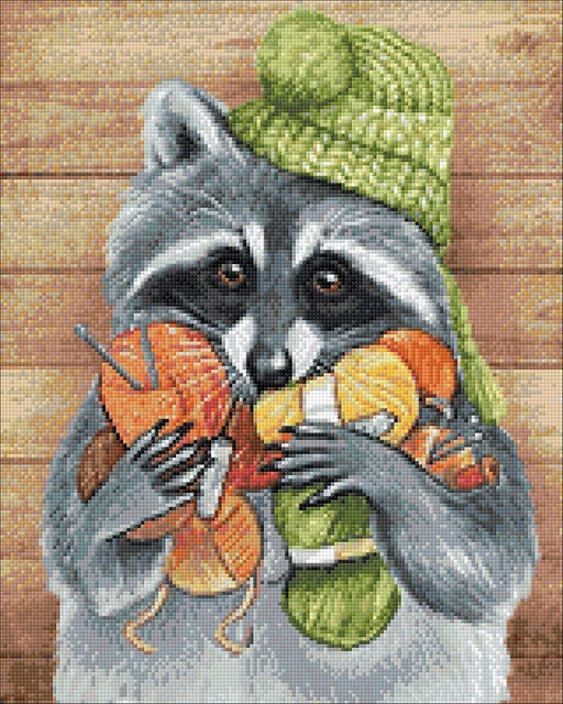 Racoon with Threads CS2576 15.8 x 19.7 inches Crafting Spark Diamond Painting Kit - Wizardi