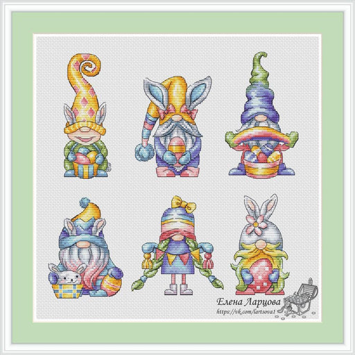Rainbow Dwarfs - PDF Cross Stitch Pattern - Wizardi