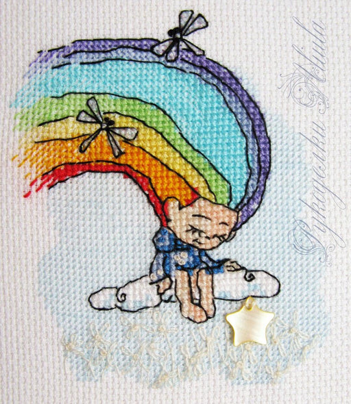 Rainbow Girl Counted Cross Stitch Pattern - Free for Subscribers - Wizardi