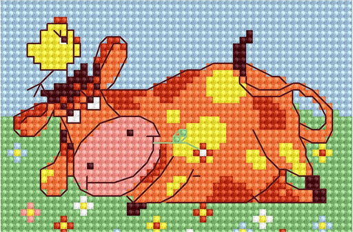 Red Cow B046L Counted Cross-Stitch Kit - Wizardi