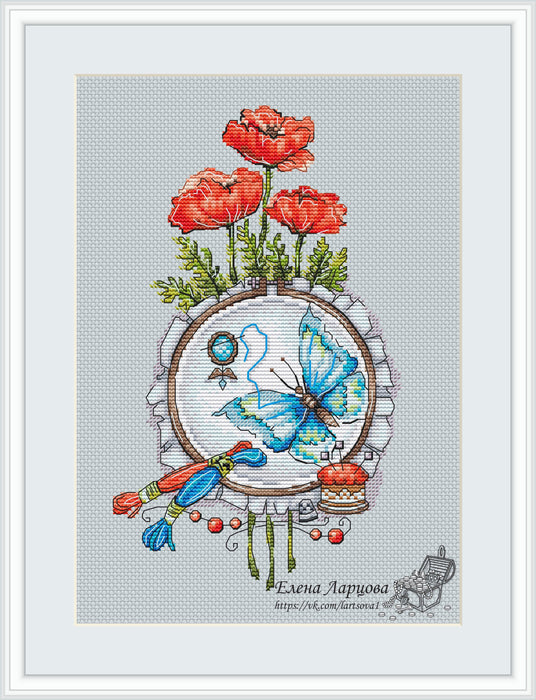 Red Poppies - PDF Cross Stitch Pattern - Wizardi