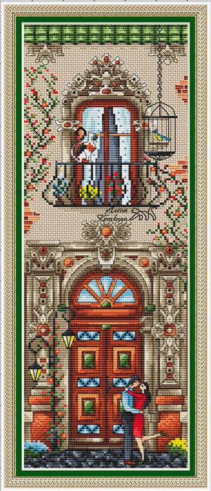 Romantic Balcony - PDF Cross Stitch Pattern - Wizardi