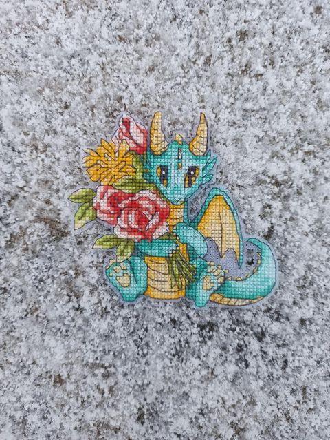Romantic Dragons. Bouquet of Flowers for Mum - PDF Cross Stitch Pattern - Wizardi