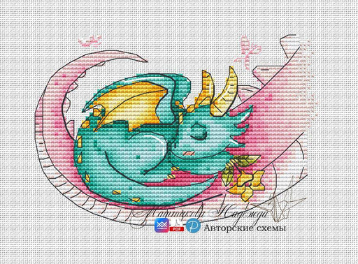 Romantic Dragons. In Mom's Arms - PDF Cross Stitch Pattern - Wizardi
