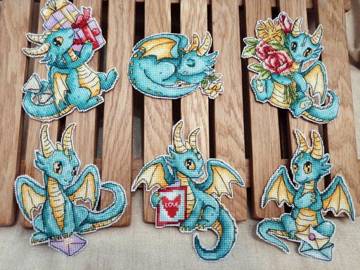 Romantic Dragons. In Mom's Arms - PDF Cross Stitch Pattern - Wizardi