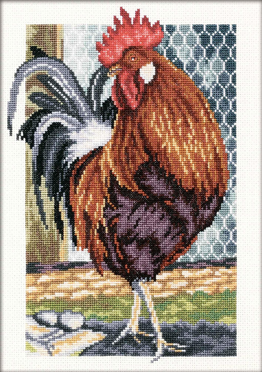 Rooster on the Walk M350 Counted Cross Stitch Kit - Wizardi