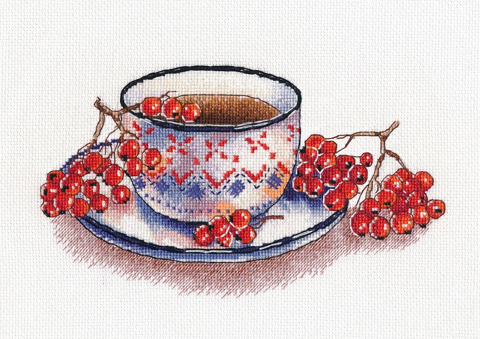 Rowanberry Tea 1452 Counted Cross Stitch Kit - Wizardi