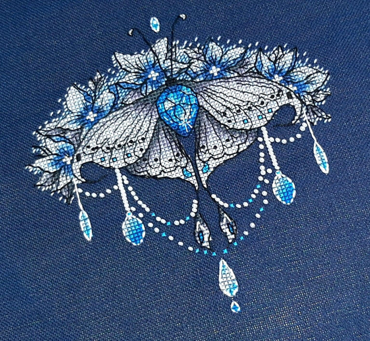 Sapphire Butterfly - PDF Cross Stitch Pattern - Wizardi