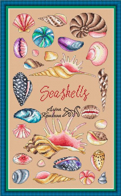 Sea Shells - PDF Cross Stitch Pattern - Wizardi