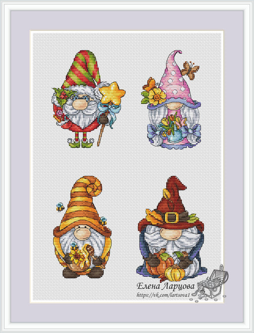 Season Dwarfs - PDF Cross Stitch Pattern - Wizardi