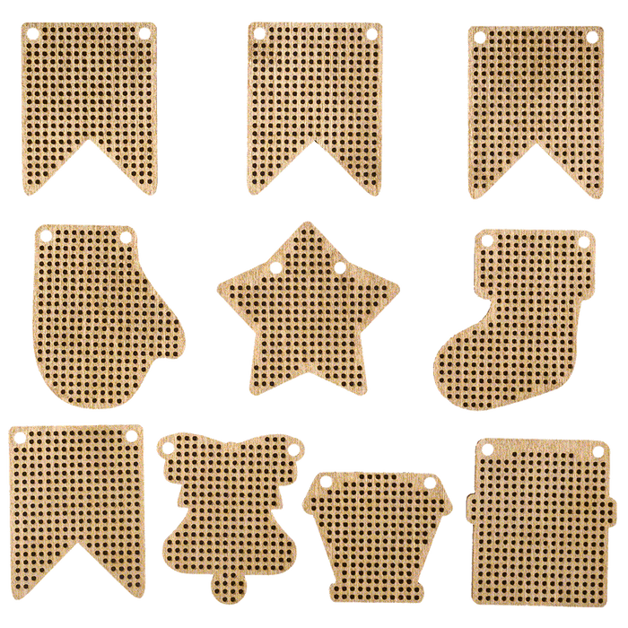 Set of blanks for embroidery on wood FLSW-009 - Wizardi