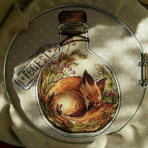 Sleeping Fox Cub - PDF Cross Stitch Pattern - Wizardi